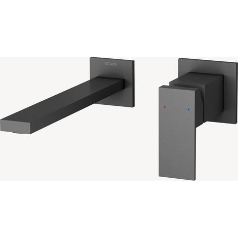 Mitigeur lavabo encastré Gun métal - Sirius