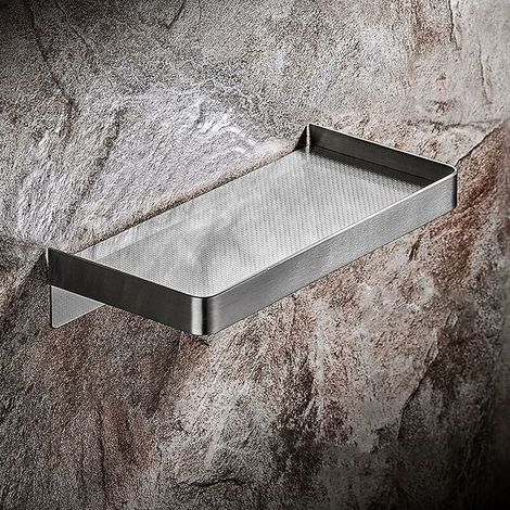 Shower Caddy - Rectangular Stainless Steel Bathroom Organizer - No Drilling Installation - For Tiles Glass Marble Wood - 304 Stainless Steel - 1 Piece