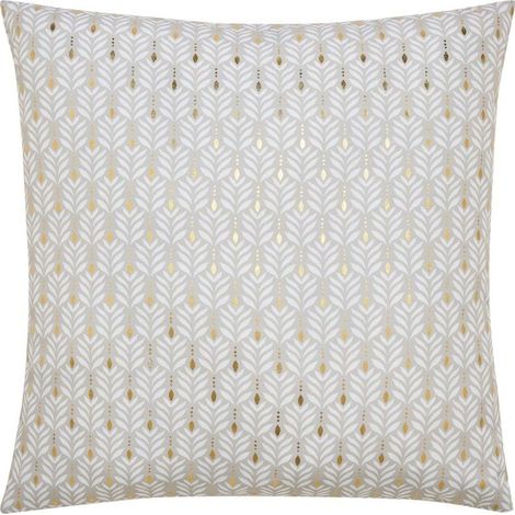 Coussin dehoussable compresse 60 x 60 cm polyester imp. metallise piana Naturel (1/4)