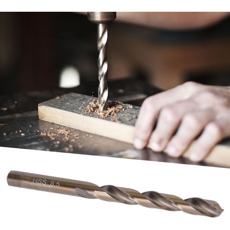 1 boîte de forets en acier rapide, acier inoxydable et fer pour perceuses électriques, 8 mm/8,5 mm, 10 pièces par boîte /4341 (1 boîte) (1/5)