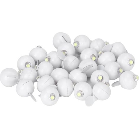 Lot de 100 mini lampes lumineuses LED rondes en forme de ballon, idéales pour Noël, les mariages, les fêtes et la décoration intérieure (lumière blanche). (1/5)