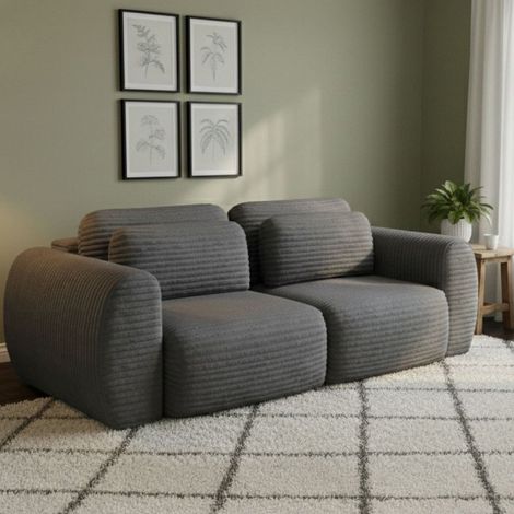 Divano Letto 2 Posti Golgi, Contenitore, di Apertura a Libro, Reclinabile, 266x121 cm Grigio (1/5)