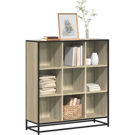 Estantería madera y metal roble Sonoma 97,5x33x107,5 cm vidaXL (1/5)