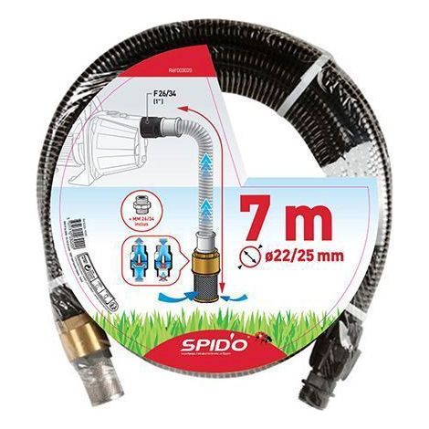 SPIDO – Kit d’Aspiration Laiton 7 m Ø 22 mm – Pour Pompes de Surface et Groupes de Surpression – Raccord F 26/34 (1/2)