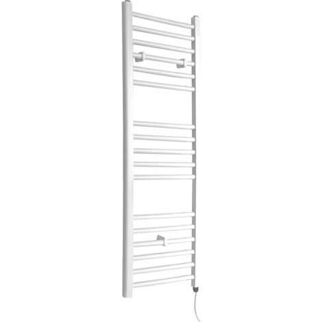 Hudson Reed Ive - Sèche-Serviettes Design Électrique Moderne Plat - Blanc  - 120 cm x 40 cm