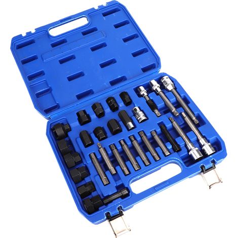 Ensemble de 30 pièces coffret outils extraction poulie alternateur démontage réparation voiture (1/5)