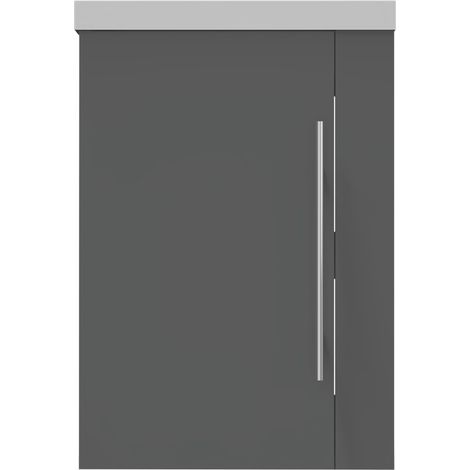 Aica Ensemble meuble Salle de Bain 44x23x60cm avec vasque + une porte, MDF, Anthracite
