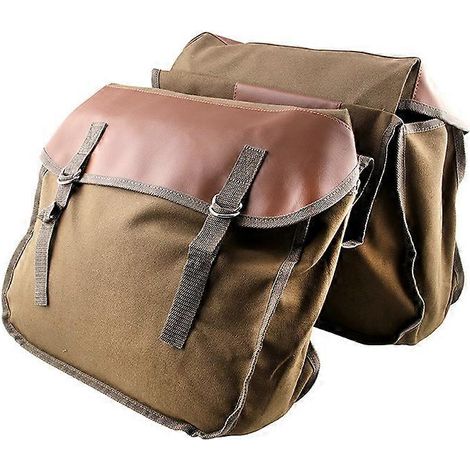Sacoche de selle de moto en toile marron avec sangles réglables, sacoche à outils pour la plupart des modèles de motos ( ) (1/4)