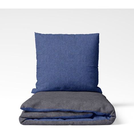 Parure de lit réversible 155 x 220 cm, Couette 1 Personne – Parure de lit 2 pièces avec Housse de Couette et taie d'oreiller (80 x 80 cm), 90% coton/10% Polyester