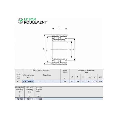 Roulement à rouleaux cylindriques NAG4903-IKO