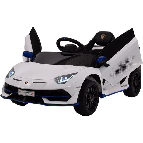 Macchina Elettrica per Bambini 12V con Licenza Lamborghini Aventador SVJ Small Bianca (1/5)