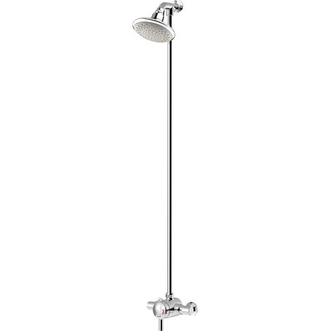 Robinet de douche thermostatique avec mitigeur de colonne rigide Chromé (1/3)