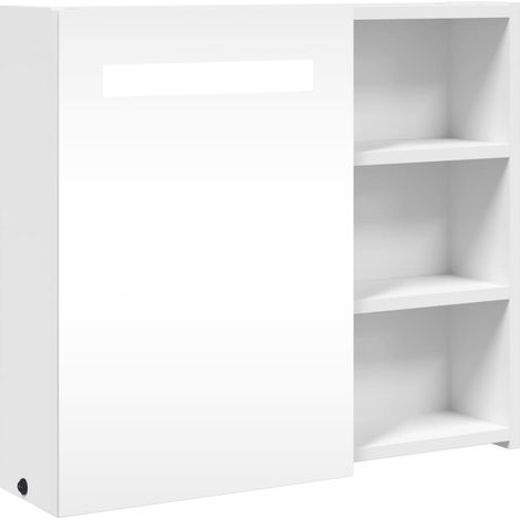 Armoire de salle de bain à miroir avec LED blanc 60x13x52 cm