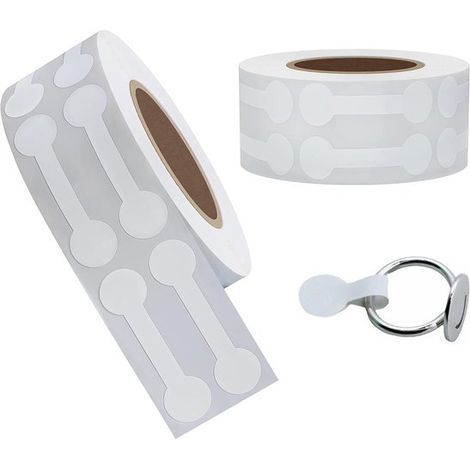 1000 etiquetas de precio, 2 rollos, Etiquetas, Puntos de marcado, Pegatinas redondas en blanco, 1,1 x 4,2 cm, ropa, anillos, collares, pendientes (1/5)