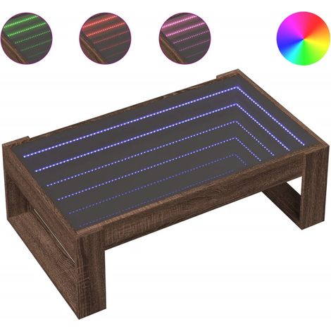 Maison Exclusive - Couchtisch mit Infinity-LED Braun Eichen-Optik
