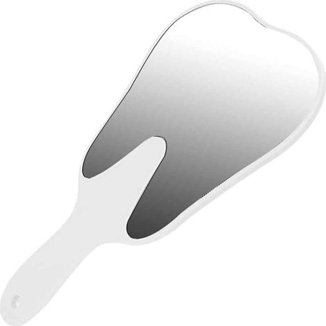 Espejo Dental - Espejo Buccal en Forma de Diente - Portátil - Mango de Plástico - Blanco - 1 Unidad (1/5)