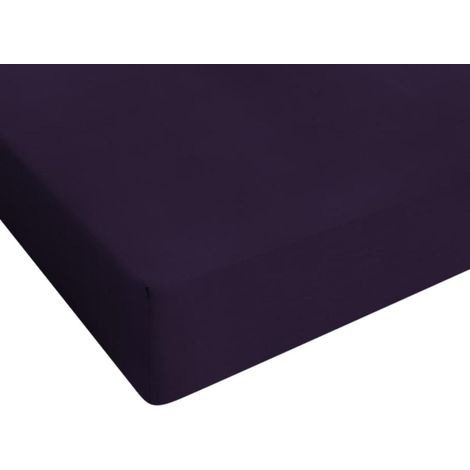 Drap-housse Jersey violet 80/90/100x200cm (1/3)
