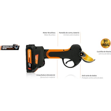 Sécateur Électrique 21V avec Moteur Brushless et Mallette