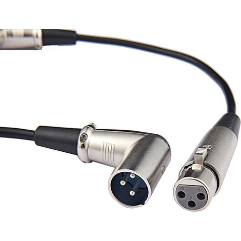 Câble XLR symétrique avec connecteurs XLR mâle-femelle, câble microphone/karaoké coudé à 90 degrés, câble de signal coudé à 90 degrés. (1/5)
