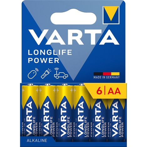 Pila alkalina longlife power aa - lr06 (blister cartón 6 uds) ø14,5 x 50,5 mm