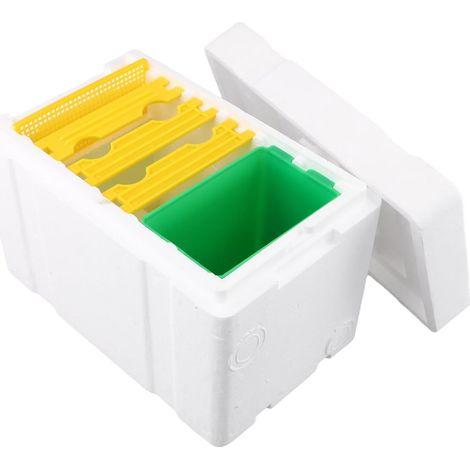 Boîte d'accouplement apicole - 1 unité - Mousse isolante blanche - Ruche noyau portable - Élevage et récolte - 24x16,5x15 cm