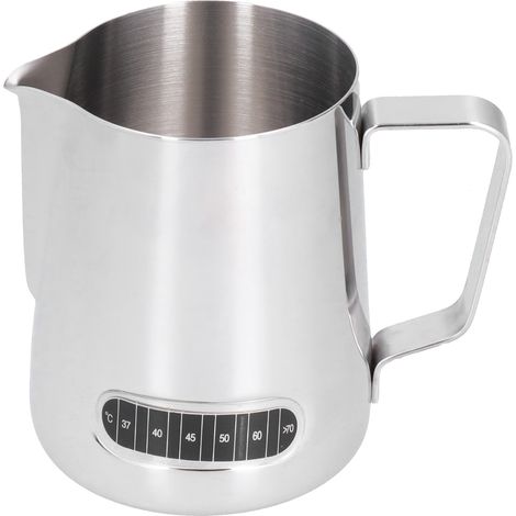Pitcher à lait inox 600ml avec thermomètre pour mousse à café