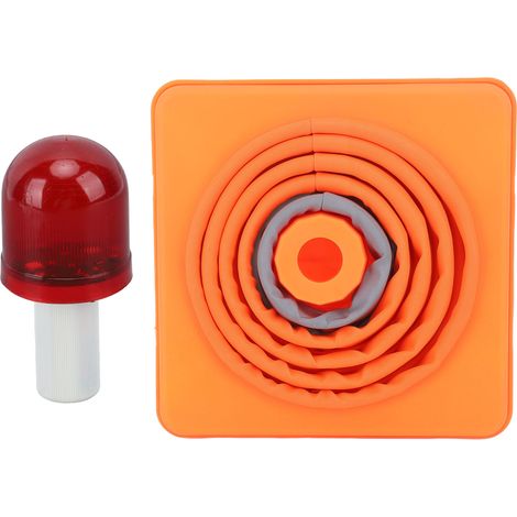 Traffic Safety Cone 30x19x19cm Collapsible Portable Reflective Parking Cone with LED Warning Light
