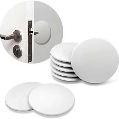 Butoirs de porte - Butoirs de porte blancs de 8 cm (paquet de 8), protection murale et amortisseurs de chocs pour poignées de porte (1/5)