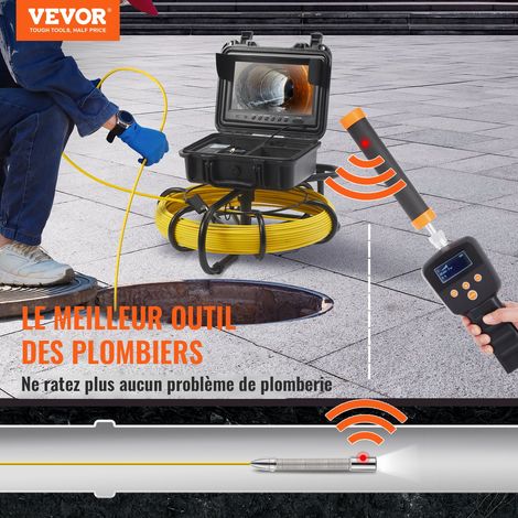 Caméra d'Inspection Tuyaux Caméra Endoscopique Canalisation Endoscope Enregistreur DVR étanche 12 LED Réglables Écran 9 Pouces IP68… (1/5)