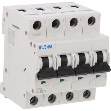 Interruttore automatico 4P D 3A 15kA AC FAZ-D3/4 279074