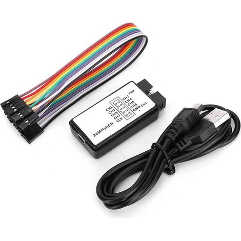 Analyseur logique USB miniature numérique de poche, 8 canaux d'entrée, mémoire 24 MHz (1/5)