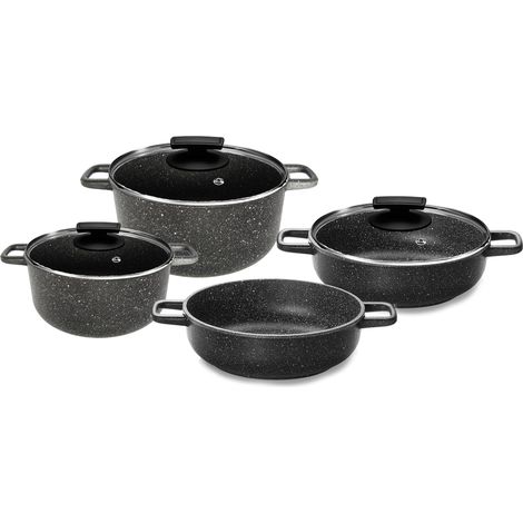 Batteria di Pentole 7 Pezzi in Alluminio Pressofuso Antiaderente Olympia Hard Cook (1/5)