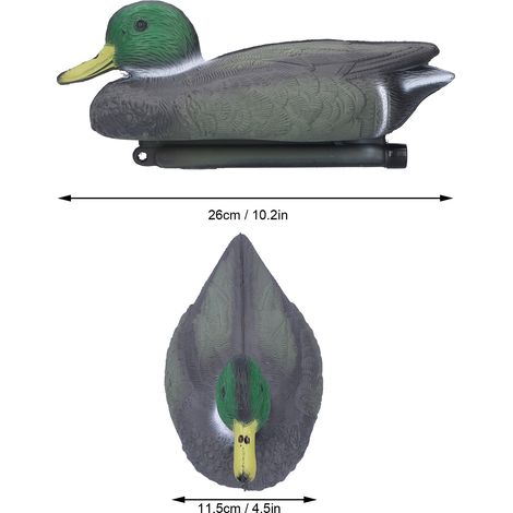 Leurre de canard flottant pour chasse, décoration d'étang et jardin, 26x11,5 cm, mâle