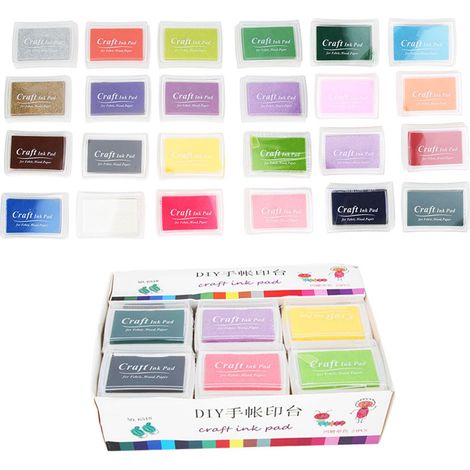 Tampon encreur 24 couleurs pour scrapbooking, cartes et décorations de mariage DIY (1/5)