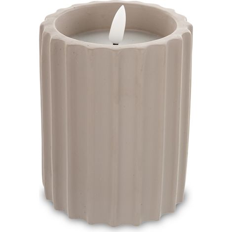 Bougie LED avec minuterie beige 10,5 x 8,5 x 8,5 cm