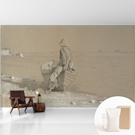 Tapete Vliestapete mit Kleber - trendige Wanddeko - elegant Fototapete für Wohnzimmer - Schlafzimmer Nostalgische Szene 416x254 cm (1/5)