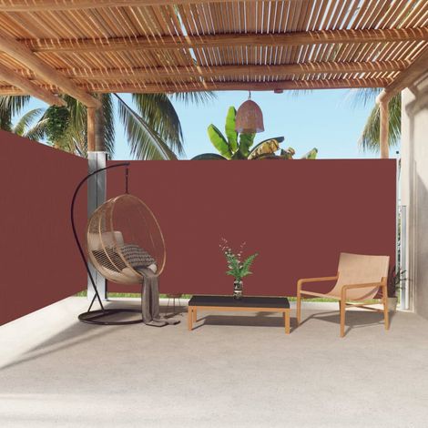 Auvent Marquise latéral rétractable, Store Banne pour Jardin Balcon Terrasse, Marron 180x600 cm OIB4063E (1/5)
