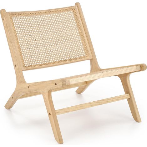 Sillón Houston 1488 , 74x65x82cm, Madera, Ratán, Patas: Madera, 0