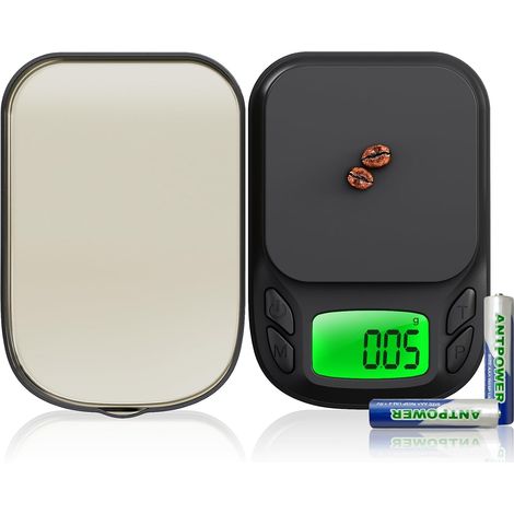 Precisión 1000 g / 0,01 g, báscula de precisión para monedas y oro, mini báscula digital multifunción con función de calibración y tara, 7 unidades, báscula de gramos, báscula de oro (1/5)