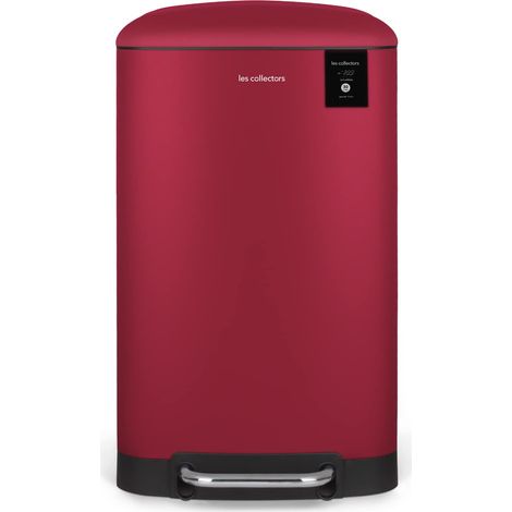 Poubelle de Cuisine à Pédale N°722, Acier inoxydable, Capacité 30L, Sac compatible 30-50L, Compacte, Pratique, Fermeture silencieuse, Seau intérieur amovible, Finition Mat, Rouge (1/5)