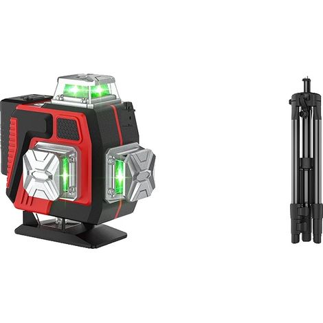 Laser-Nivelliergerät, selbstnivellierend, Fernbedienungsfunktion, Stativ + Stofftasche (1/2)