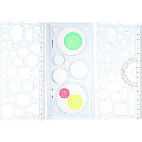 Lot de 3 pochoirs en plastique ronds et géométriques pour la (1/5)