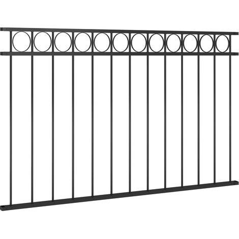 Grillage rouleau,Panneau de clôture en acier 1,7 x 0,8 m noir (1/4)