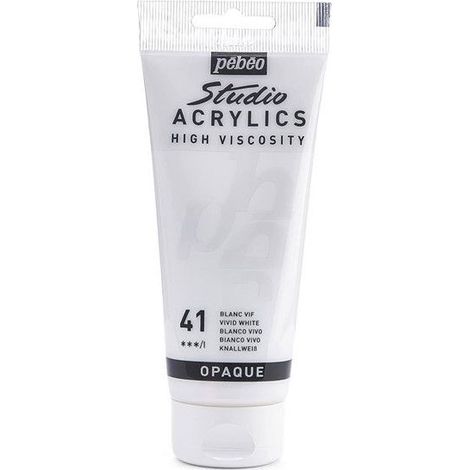 Peinture Acrylique - Pébéo - Studio Acrylics - Blanc Vif - 100 ml - Satiné