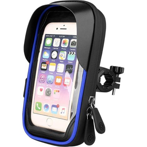 Borsa da bicicletta impermeabile con supporto integrato per telefono e touchscreen, per smartphone fino a 6,4 pollici. Adatta per bici da strada, ecc. (1/5)