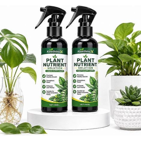 2 piècesSpray d'engrais liquide pour plantes de 100 ml, engrais polyvalent pour plantes d'intérieur et de jardin, favorise une croissance saine et un feuillage éclatant. (1/5)