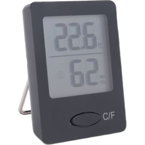 Termómetro higrómetro para interiores, termómetro de ambiente con pantalla LCD grande, monitor de humedad para el hogar y la oficina, color negro (1/4)