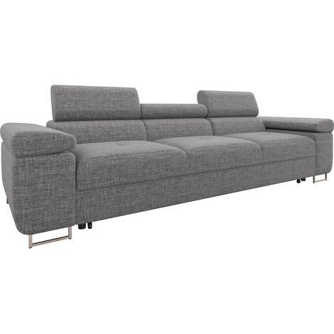 Mobilier1 – Canapé convertible 3 places avec fonction de couchage – Mécanisme Dolphin – Tissu résistant – Pieds en métal – Fabriqué en Union Européenne