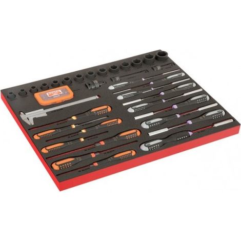 BAHCO - module 3/3 Tvis ERGO, pied à coulisse, jeu d'embouts, douilles à choc 1/2 - 65pc