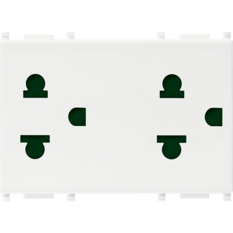 VIMAR - 14249 Due prese SICURY 2P+T 16A USA+EU bianco